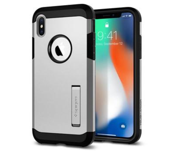 Spigen Etui Tough Armor do iPhone X srebrne - 1382041 - zdjęcie